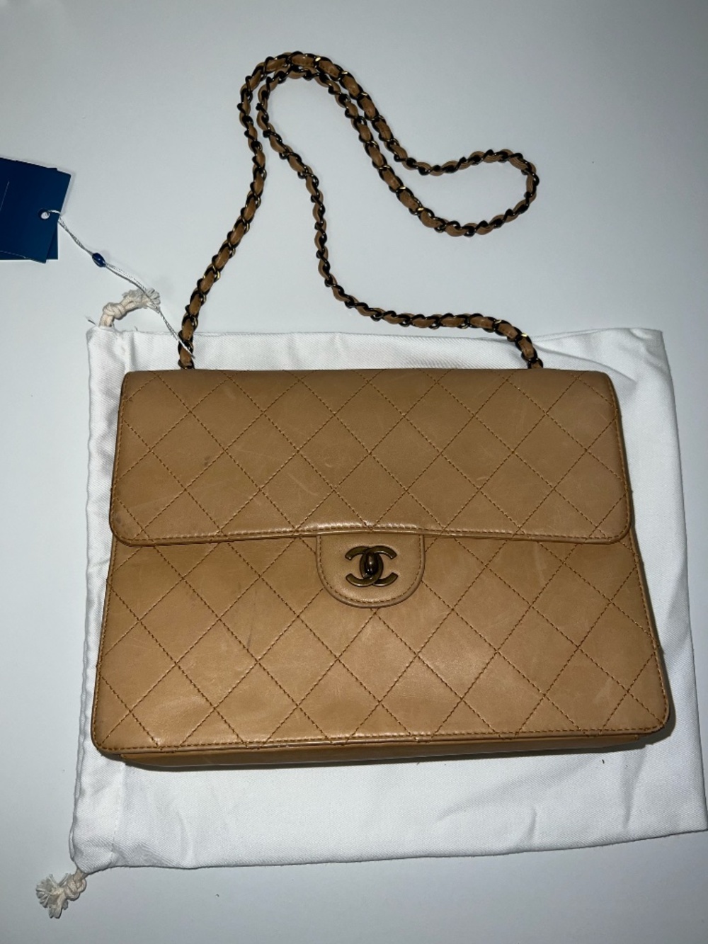 Chanel Vintage 1997-1999 Jumbo Lambskin Stitched Single Flap Bag